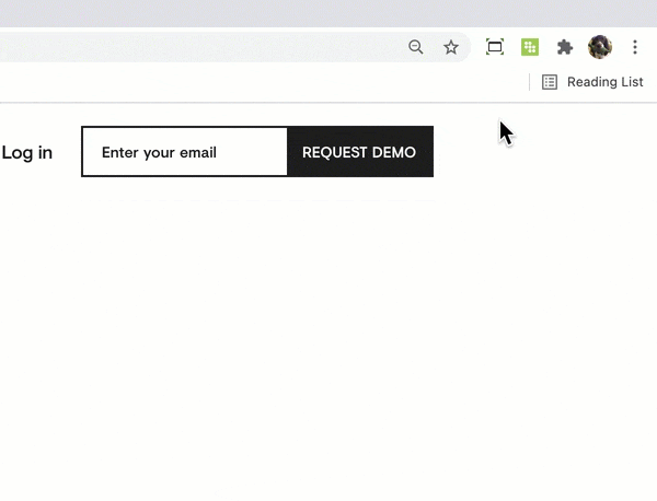 Animation showing how to open the extension by clicking on the Conductor icon in the Chrome menu bar.