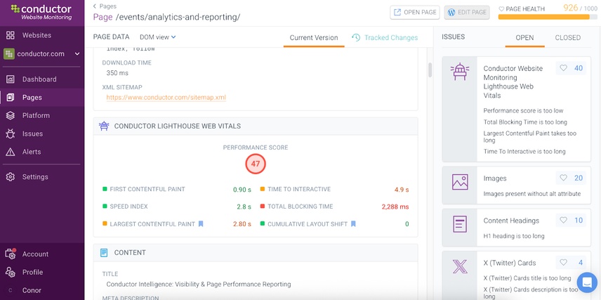 A deeper dive into the performance score for a piece of Conductor content in Conductor Monitoring.