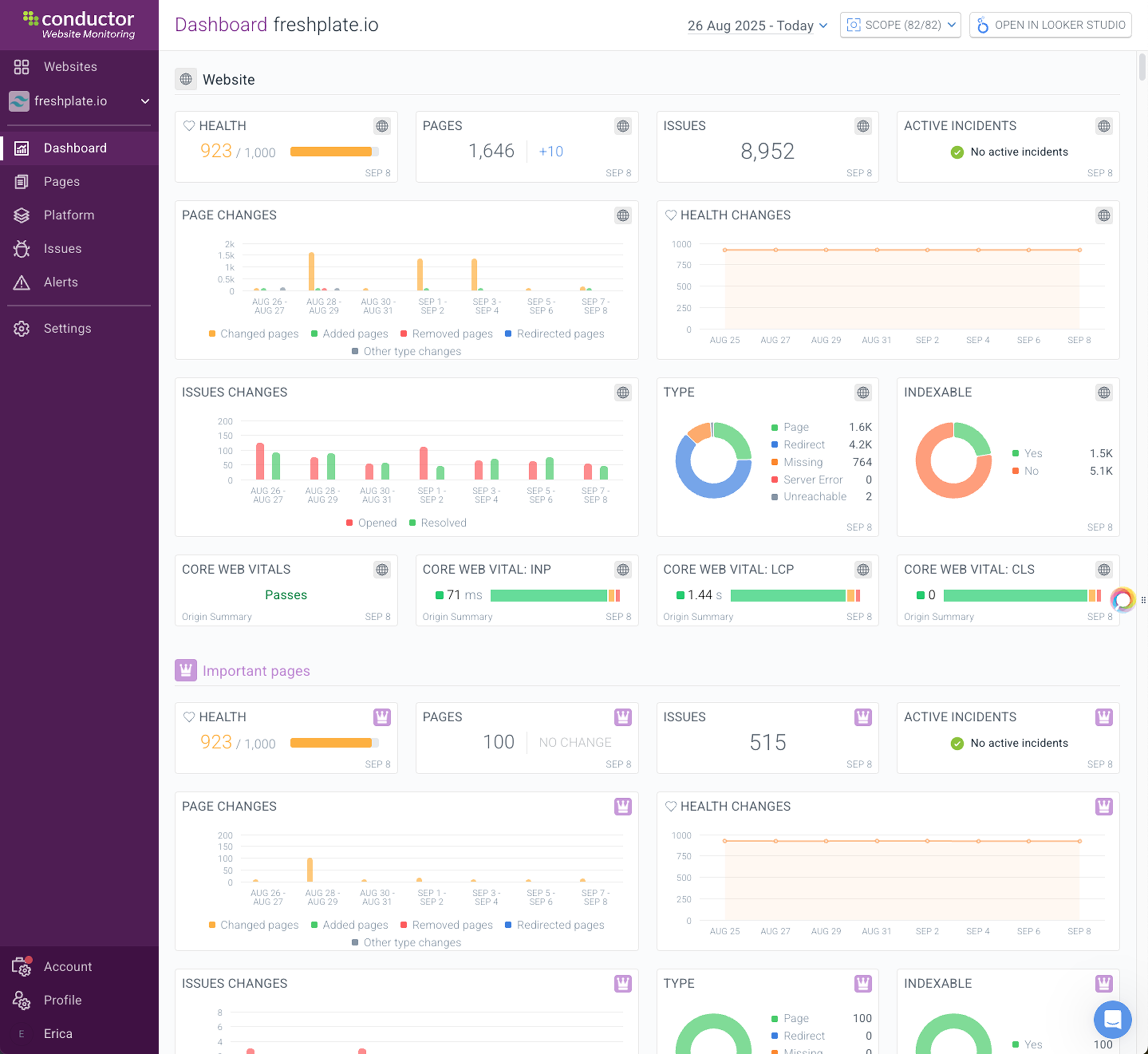 A screenshot of a custom dashboard in Conductor Monitoring