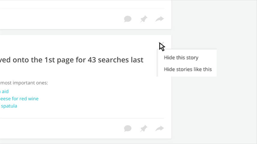 insight stream personalization lets you show or hide specific stories and insight themes