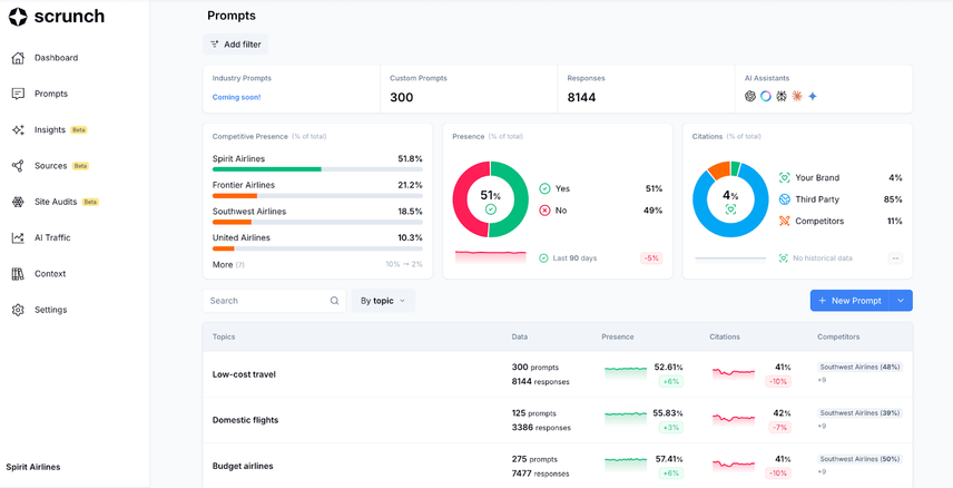 Scrunch AI Visibility feature screenshot