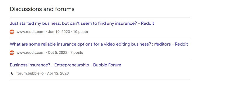 Discussions and forums on Google