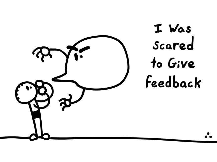comic about the fear of giving feedback