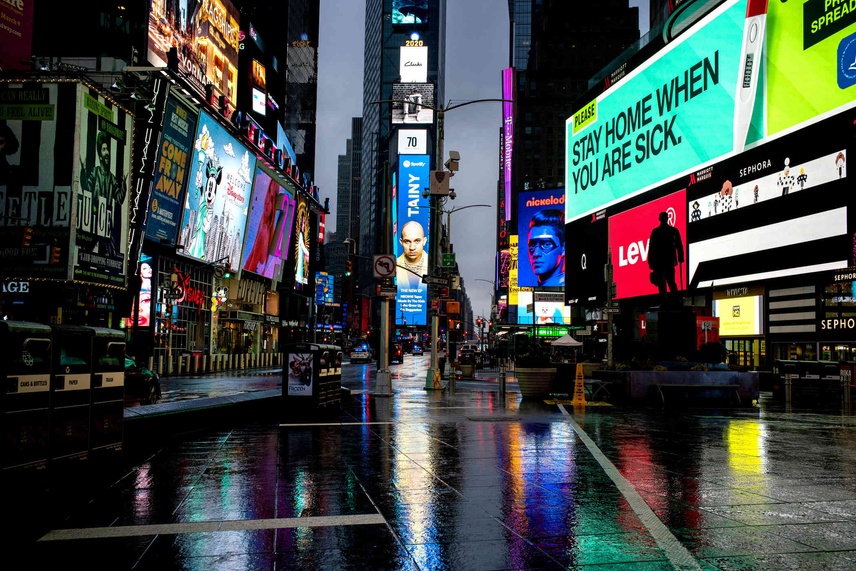 Visual empty NYC Times Square