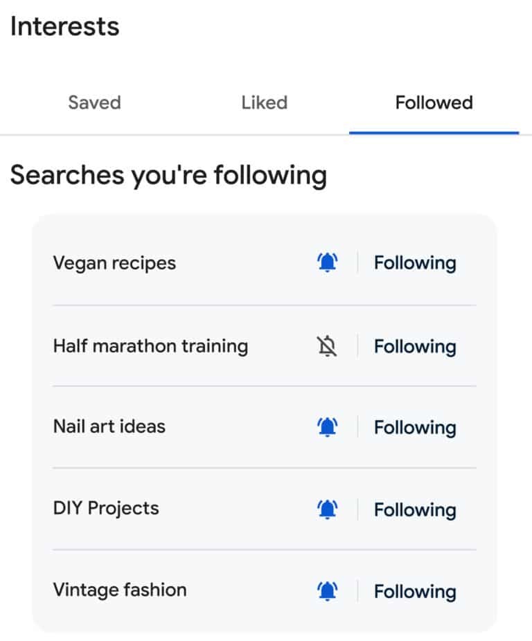 Follow button on Google