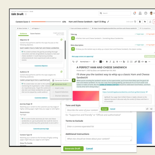 AI Writing Assistant product screenshot