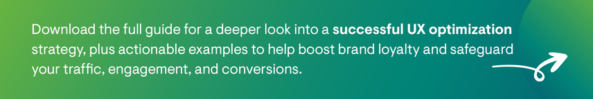 Banner graphic to download the full UX optimization guide.