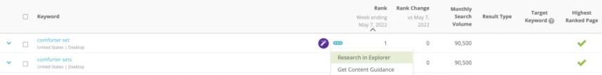 Step 6: Open Explorer For In Depth Keyword Research