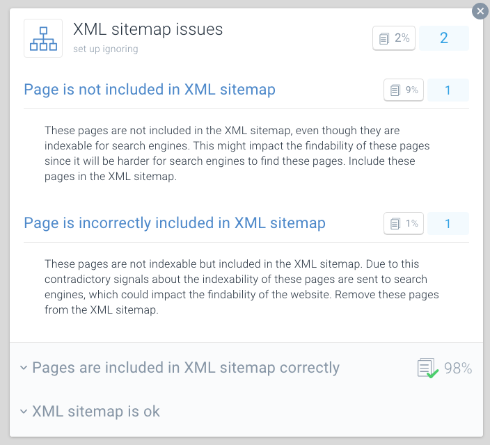 XML sitemap issue in ContentKing