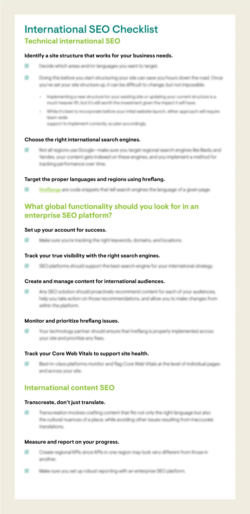 International SEO Checklist