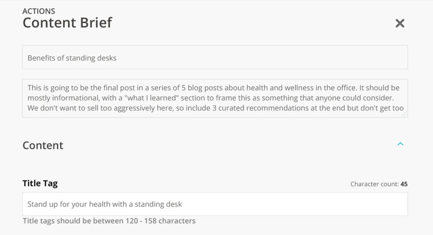 Content Brief feature in Conductor's SEO Platform