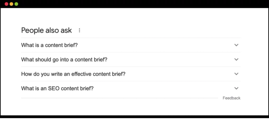 Image of Google's 'People also ask' result type.