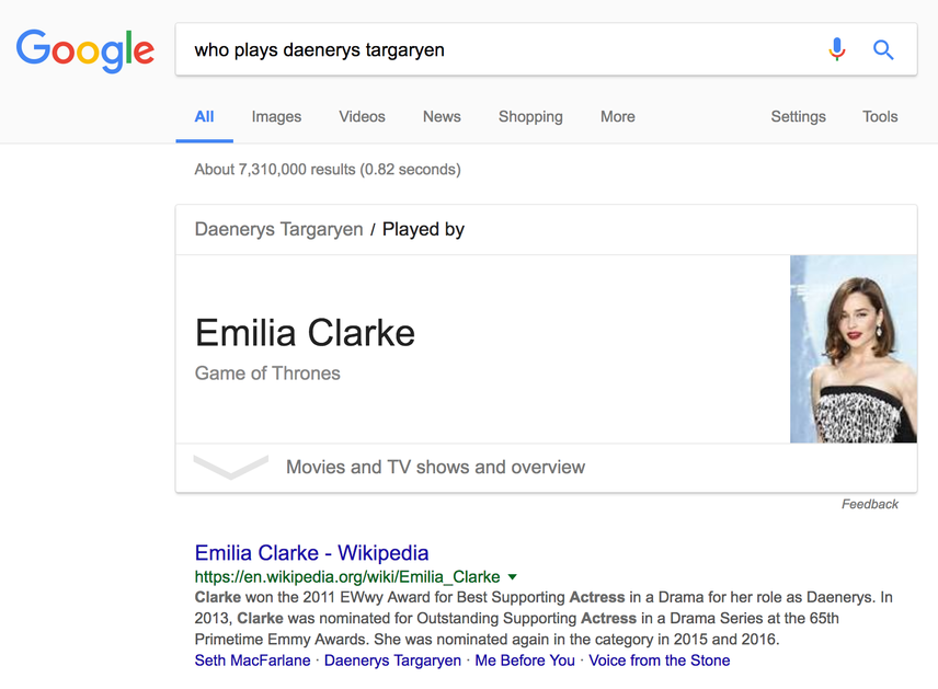 Emilia Clarke featured answer