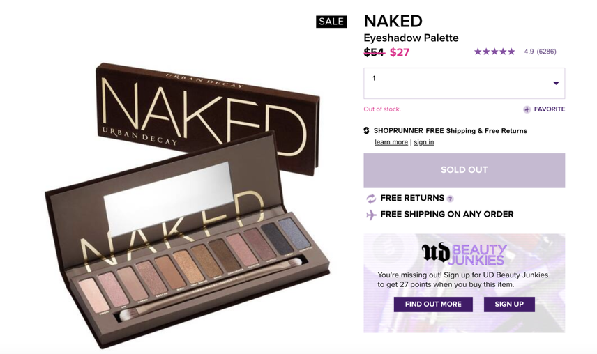 Naked Palette eyeliner was discontinued by Urban Decay in 2018. This is how its product page looks today.