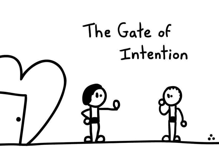 comic illustrating the gate of intention