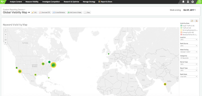 Desktop screenshot of FlexHub Global Visibility Report.