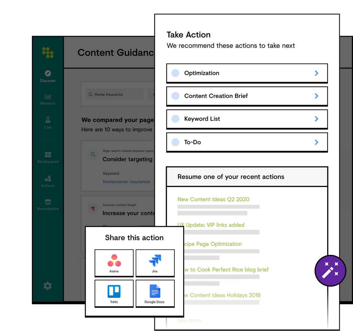 Actions - SEO Workflow Optimization | Conductor Features