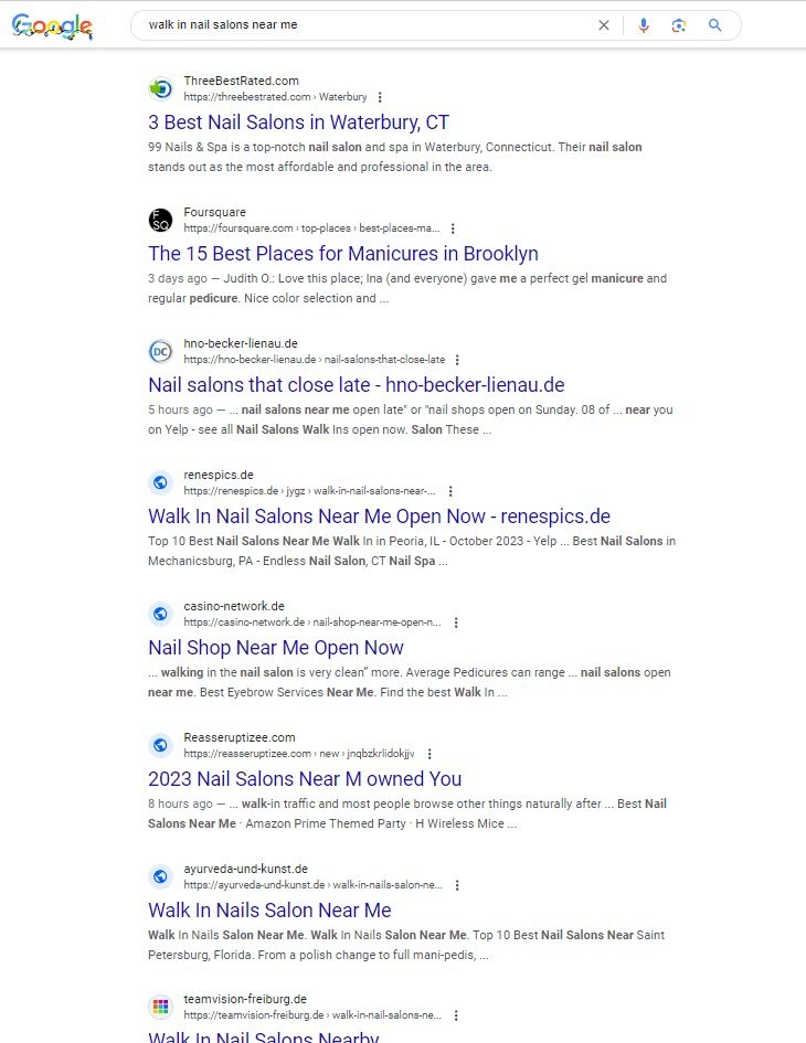 Spammy results on Google
