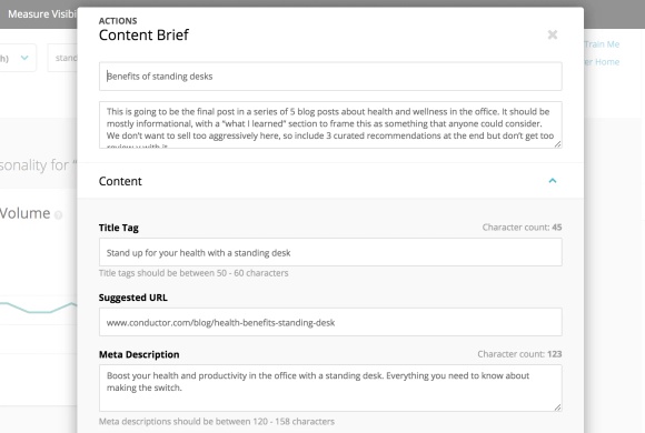 Actions - SEO Workflow Optimization | Conductor Features