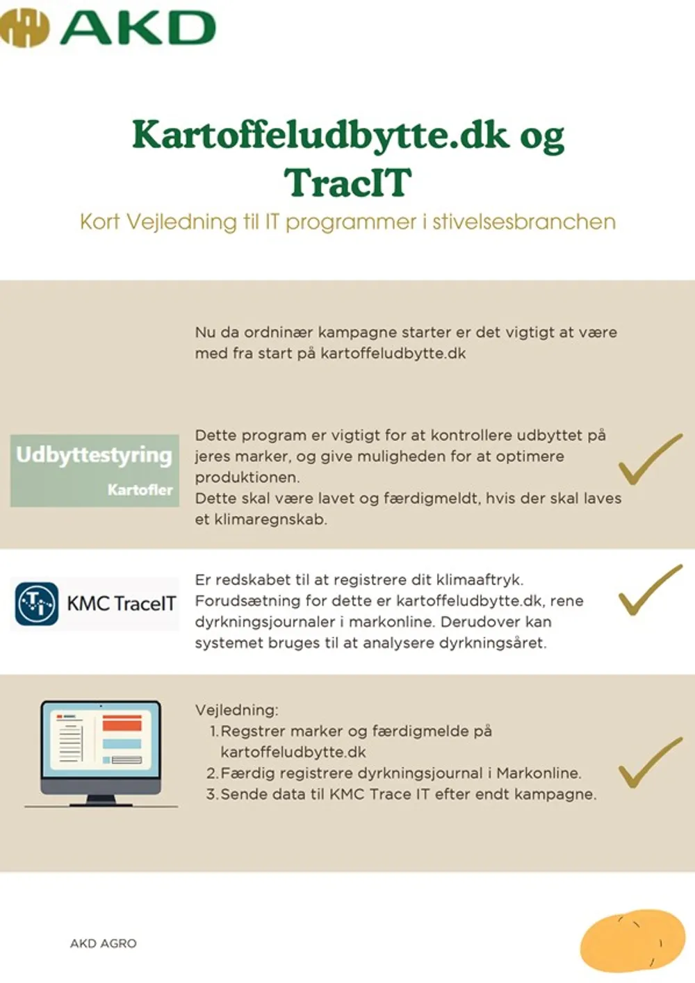 Kartoffeludbytte og TraceIT