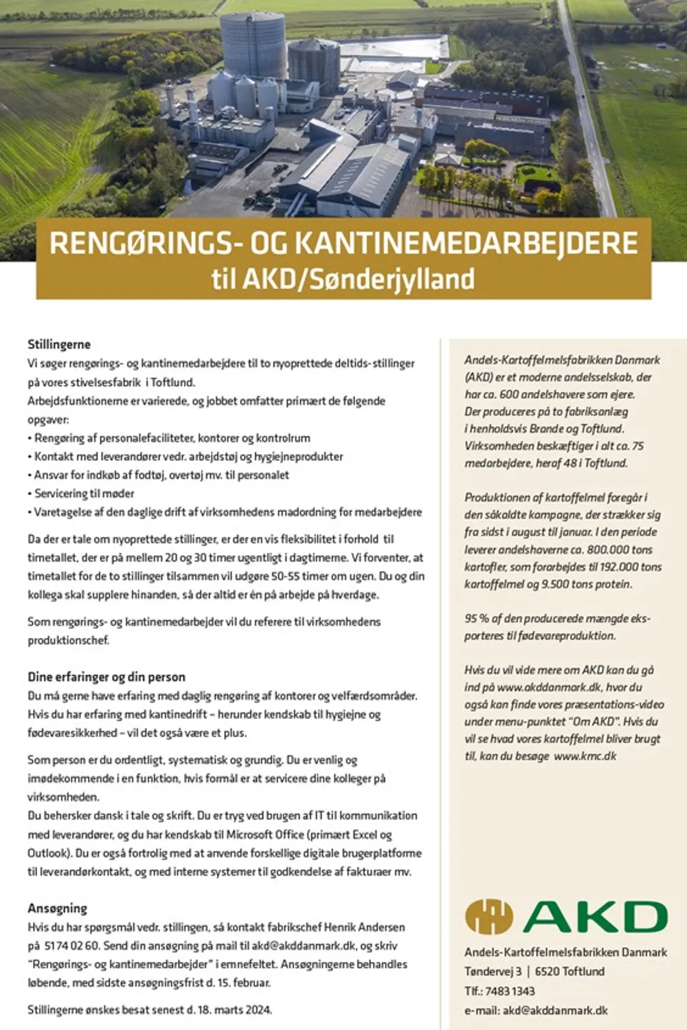 Vi søger rengørings- og kantinemedarbejdere til AKD/Sønderjylland