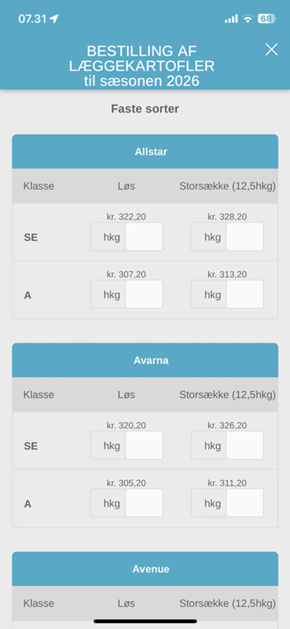 Bestil læggekartofler til 2026 med din smartphone