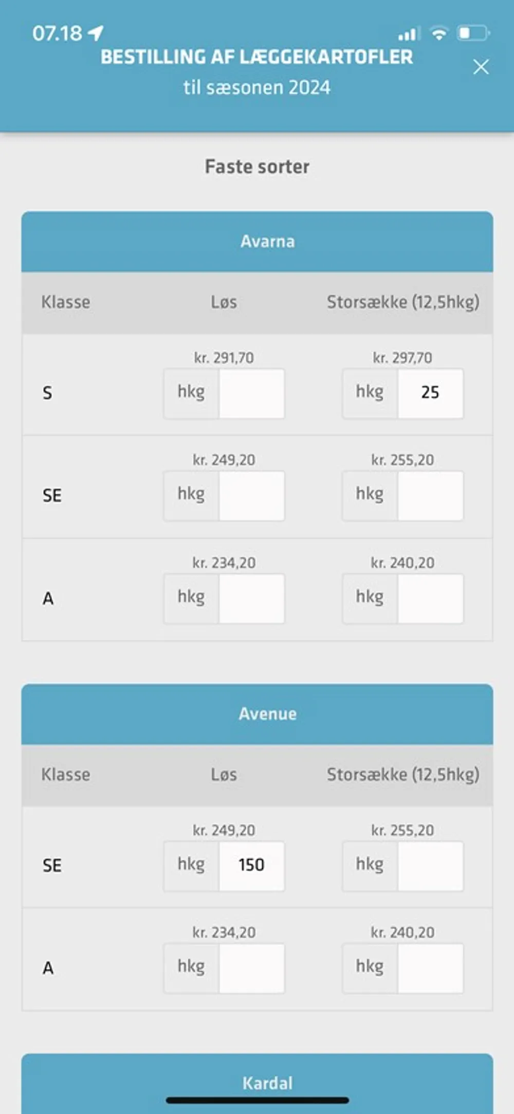 Én dag mere til bestilling af læggekartofler