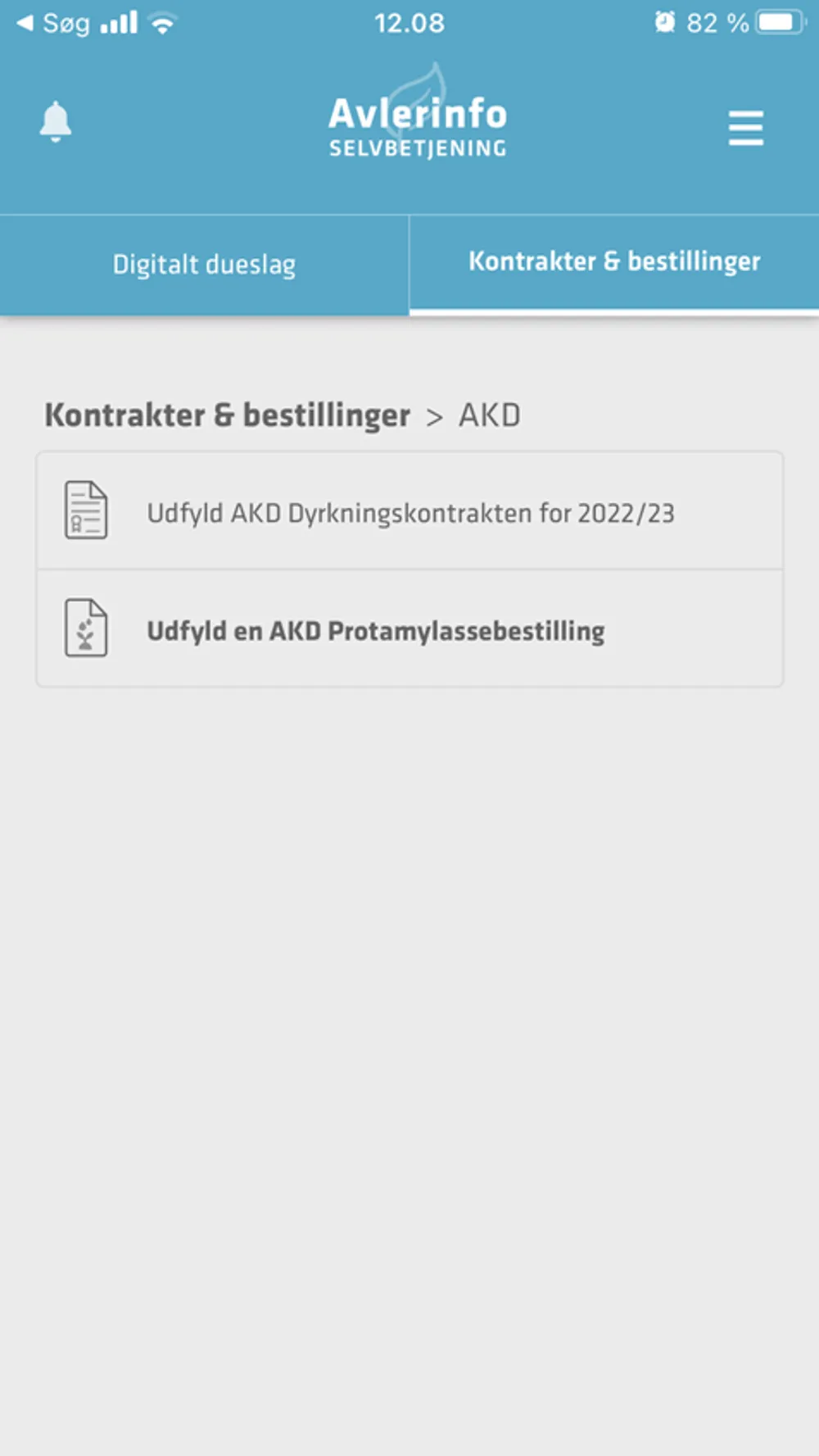 Protamylassebestilling og vejesedler i Avlerinfo Selvbetjening