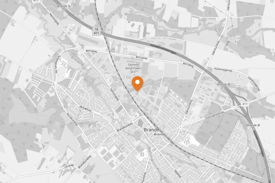 Kort over Vejehuset, AKD Brande