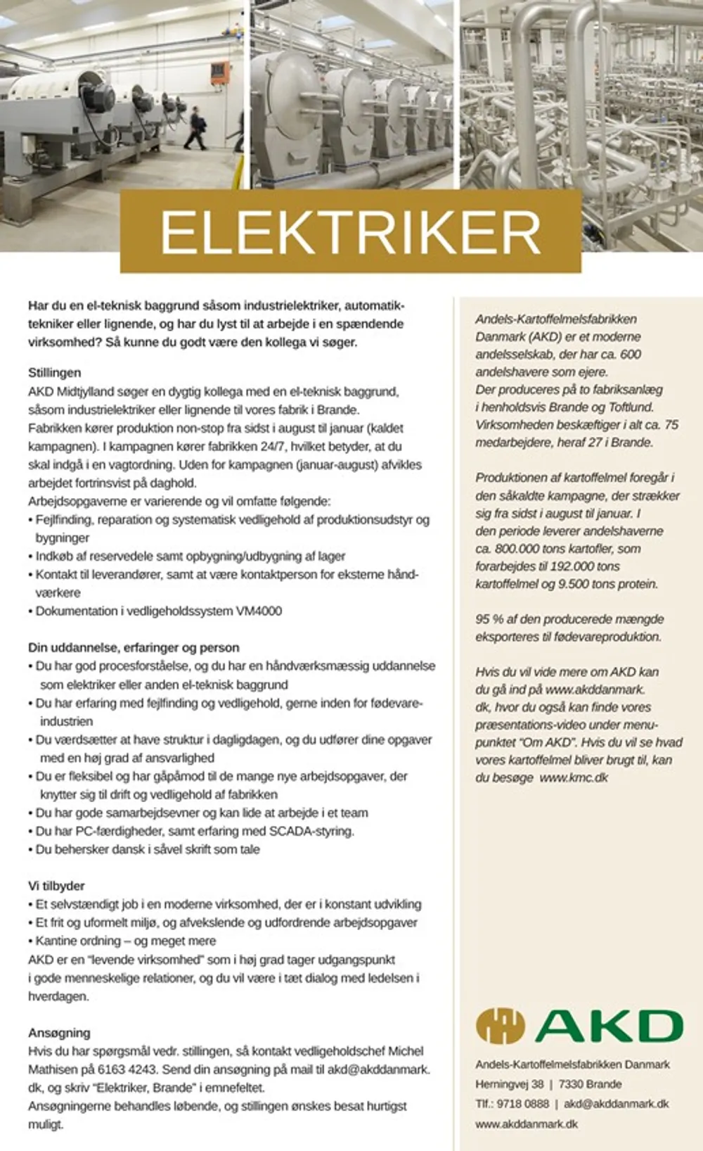 Vi søger en elektriker til AKD/Midtjylland