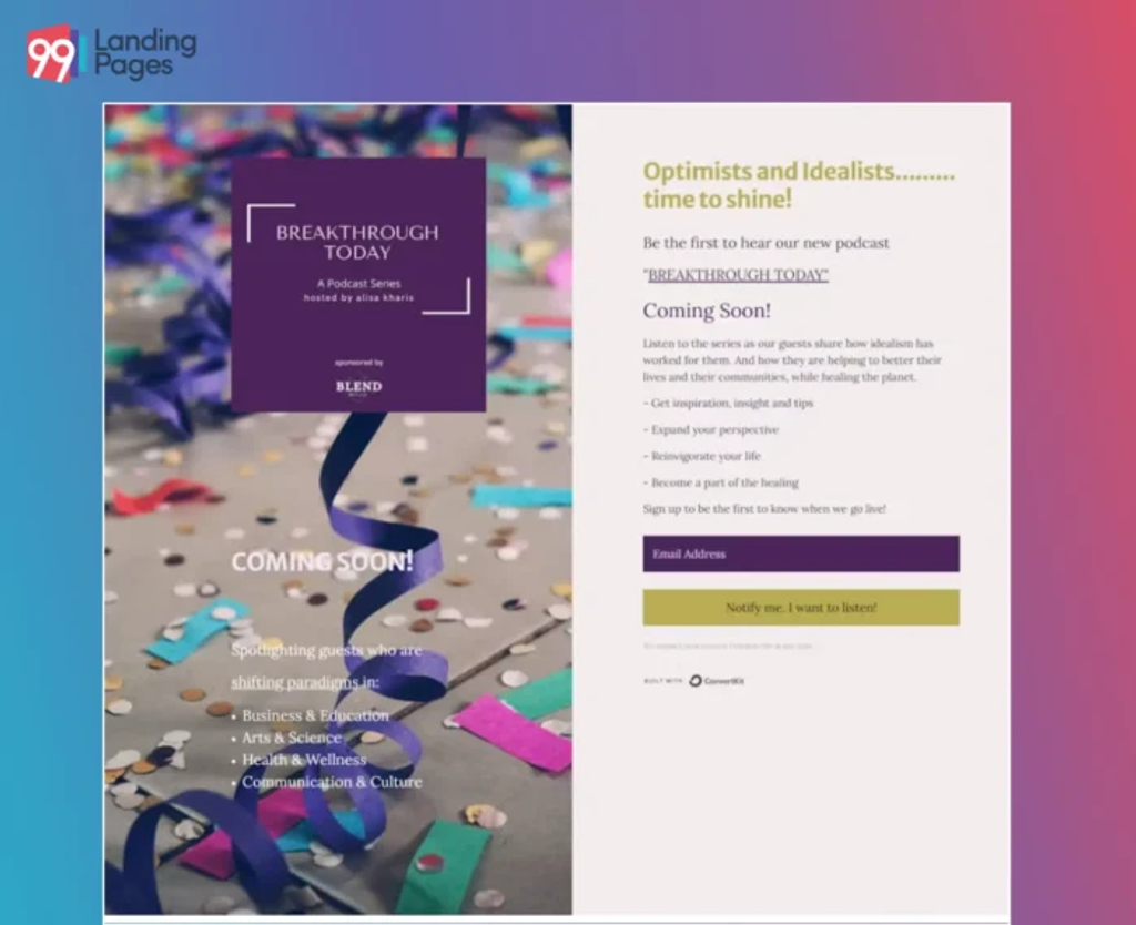 trailor-podcast-landing-page-idea
