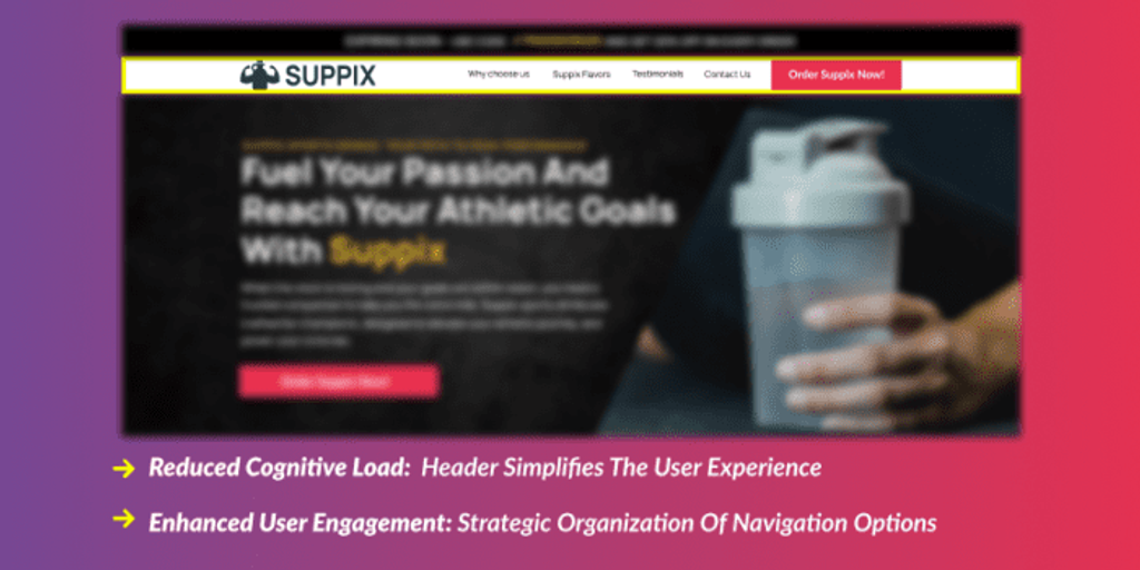 Product landing page ideas header example