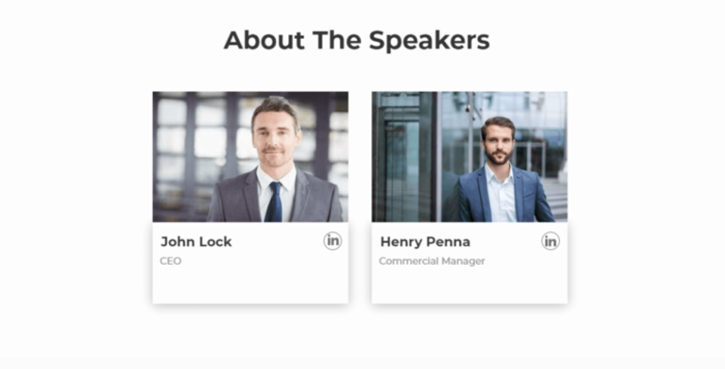 How to showcase speakers of the webinar