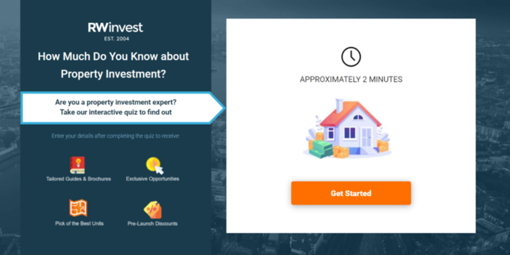 quiz landing page