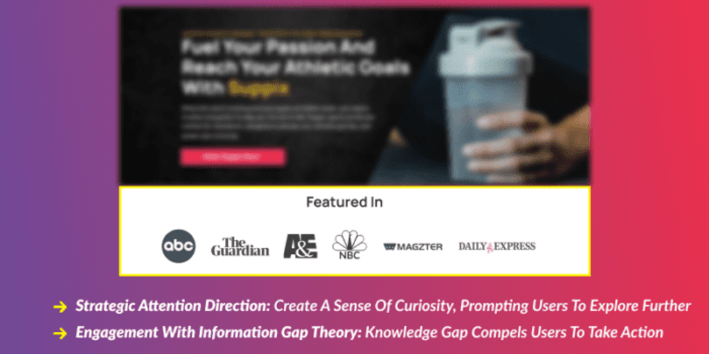 Product landing page ideas featured in section example graphic