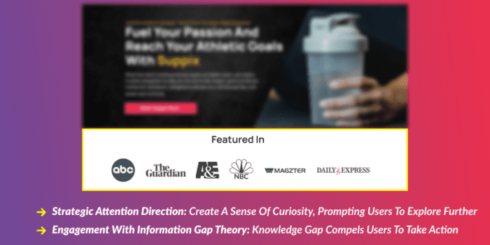 Product landing page ideas featured in section example graphic