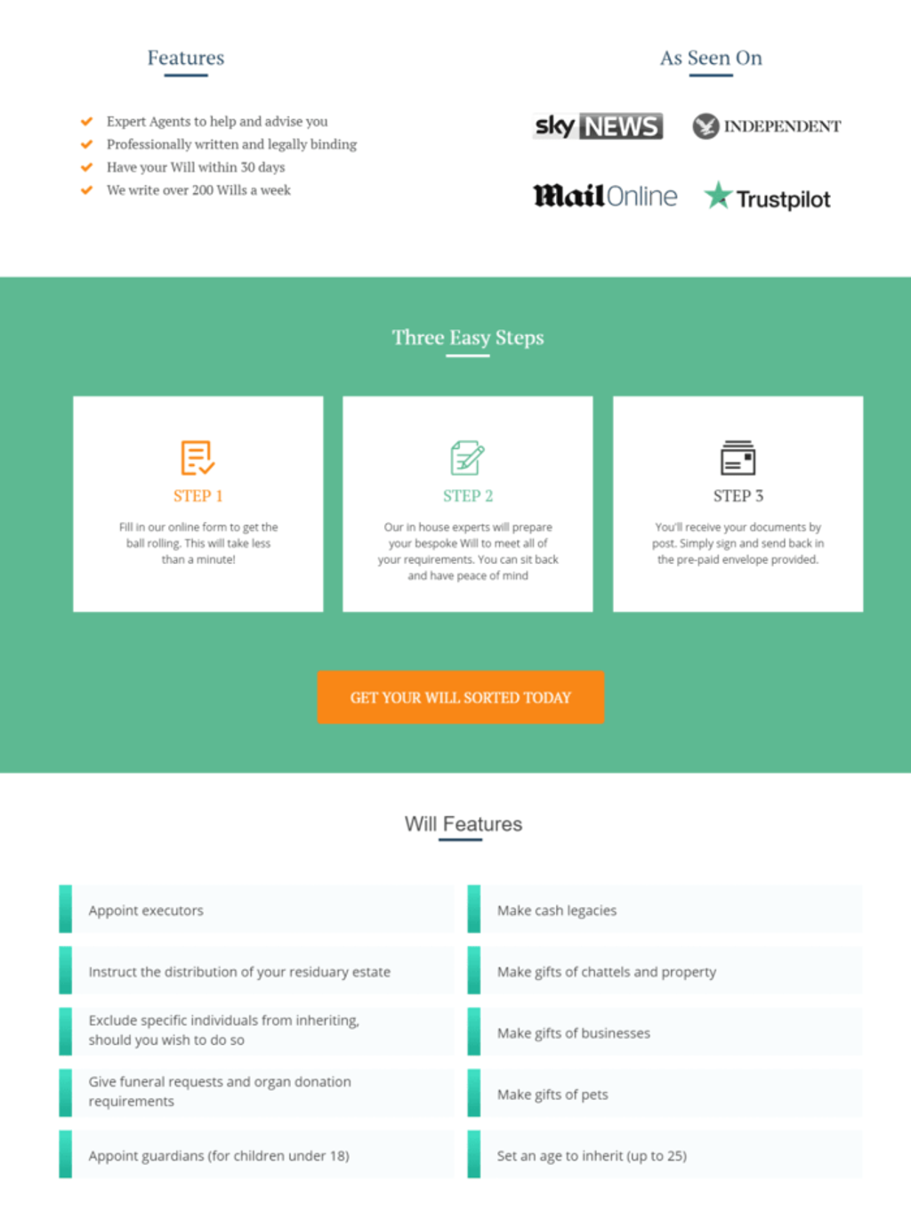 Will's lead generation landing page template