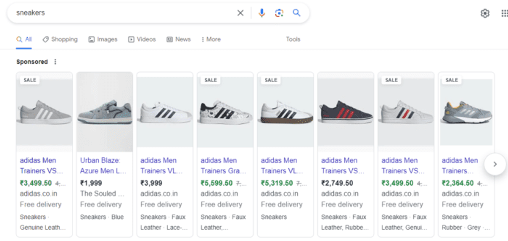 Types of paid advertising example google shopping ads