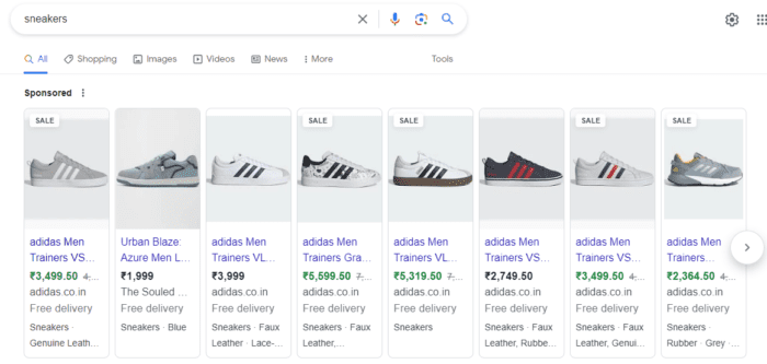 Types of paid advertising example google shopping ads