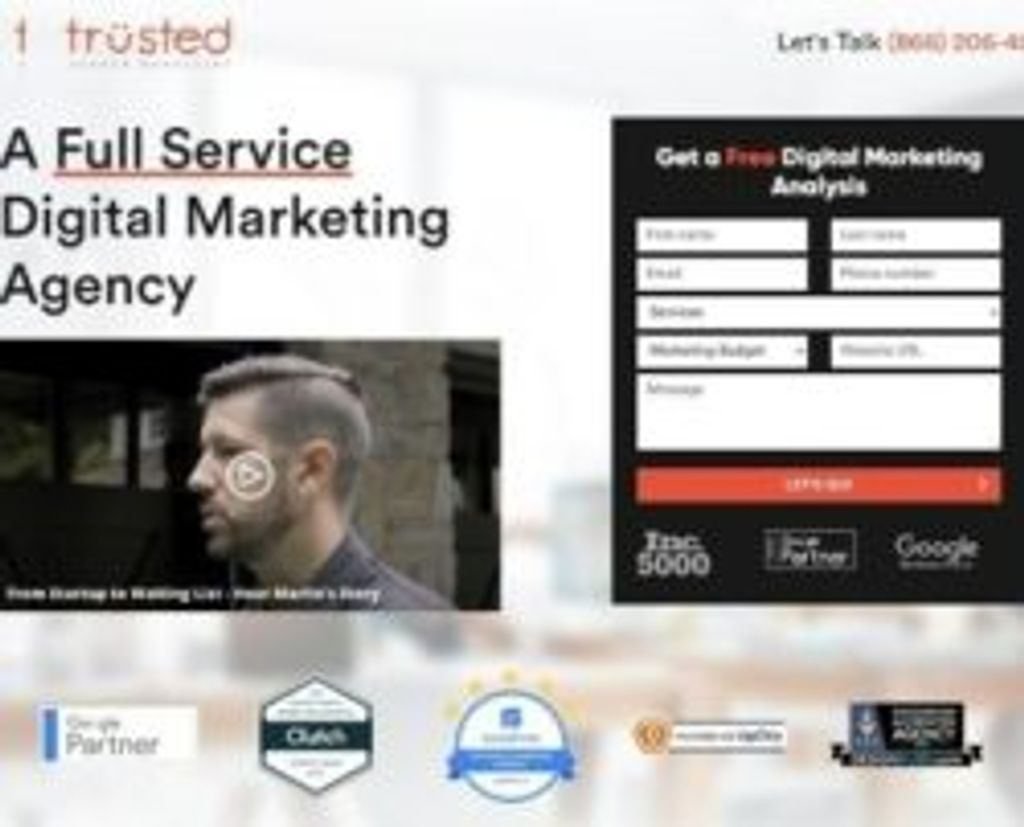 Trusted Search Marketing landing page