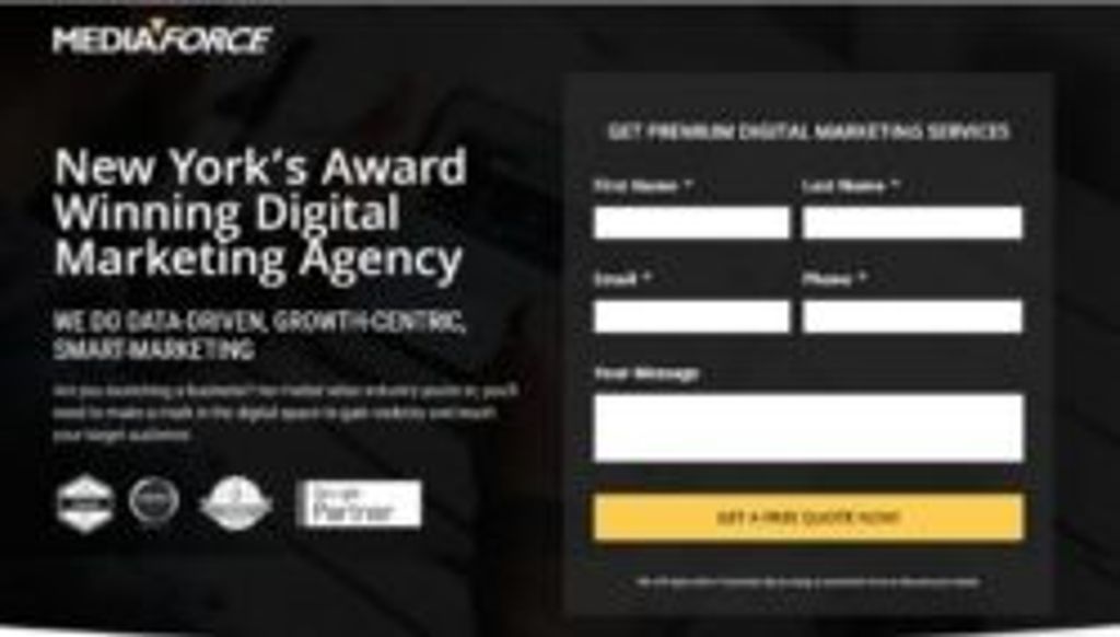 landing page design by Media Force