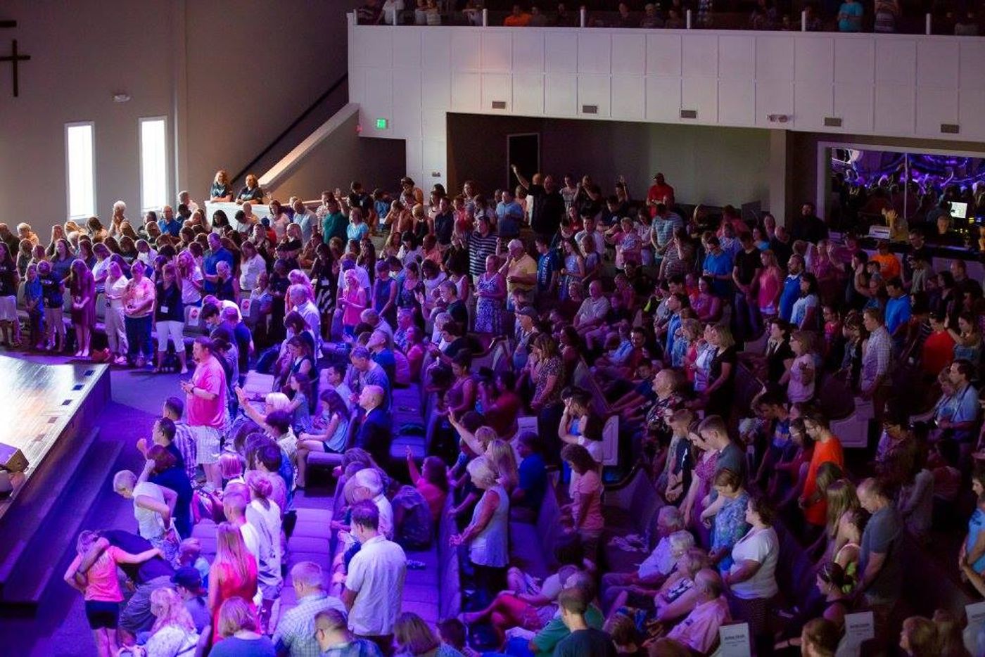 Packed crowd filling Winchester Church of God sanctuary and balcony for SVTC Matthew West fundraising concert in Winchester Virginia