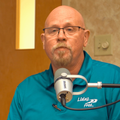 Jeff Arp, Vice President of Living Free, seated at the Rebuilding Life podcast microphone during his interview with Justin Franich.