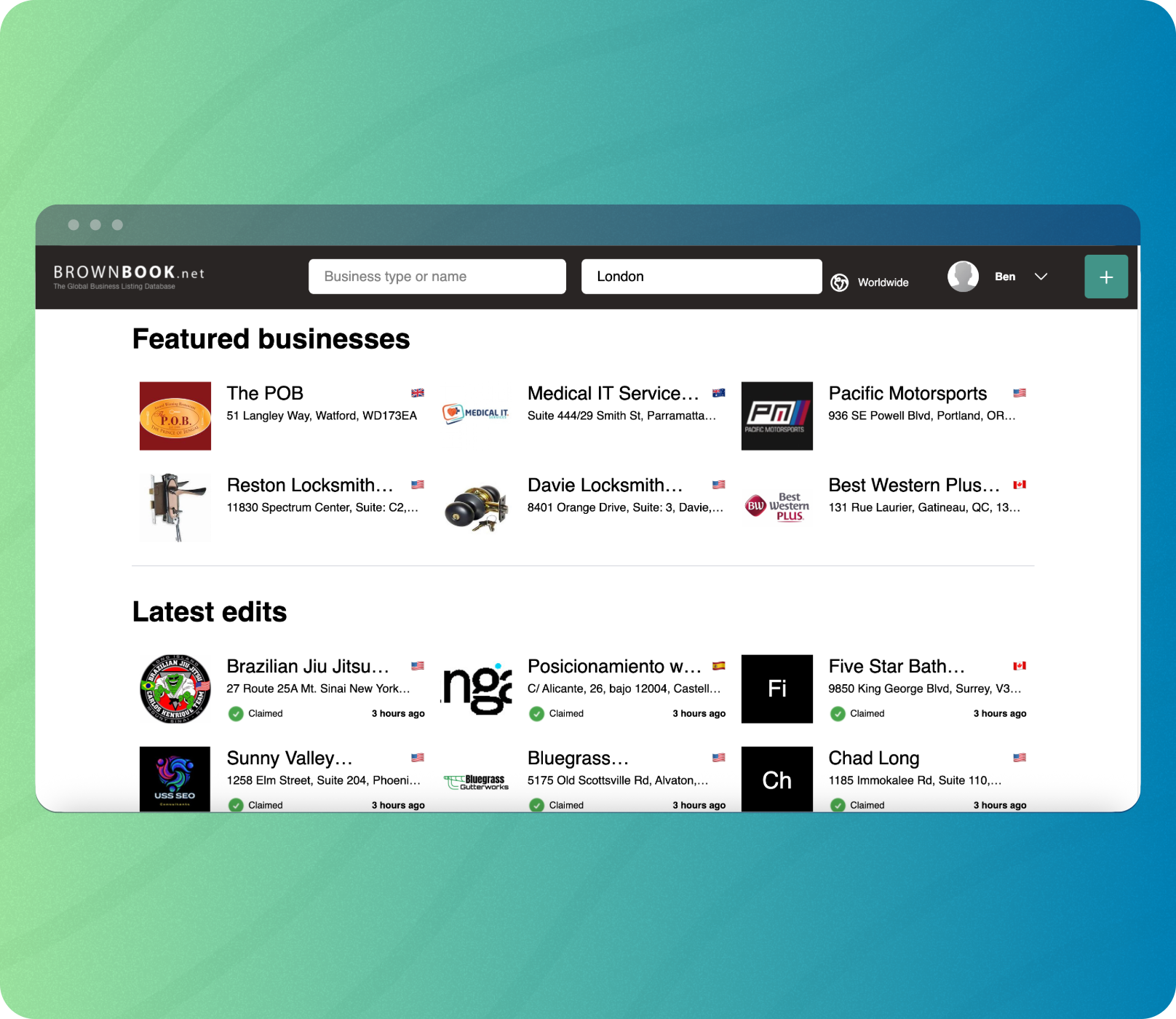 Brownbook Homepage