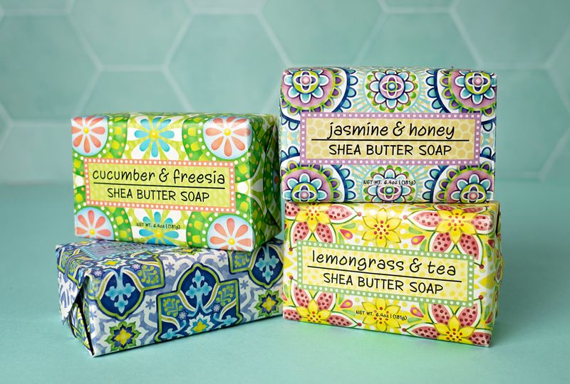colorful soaps in a product photo