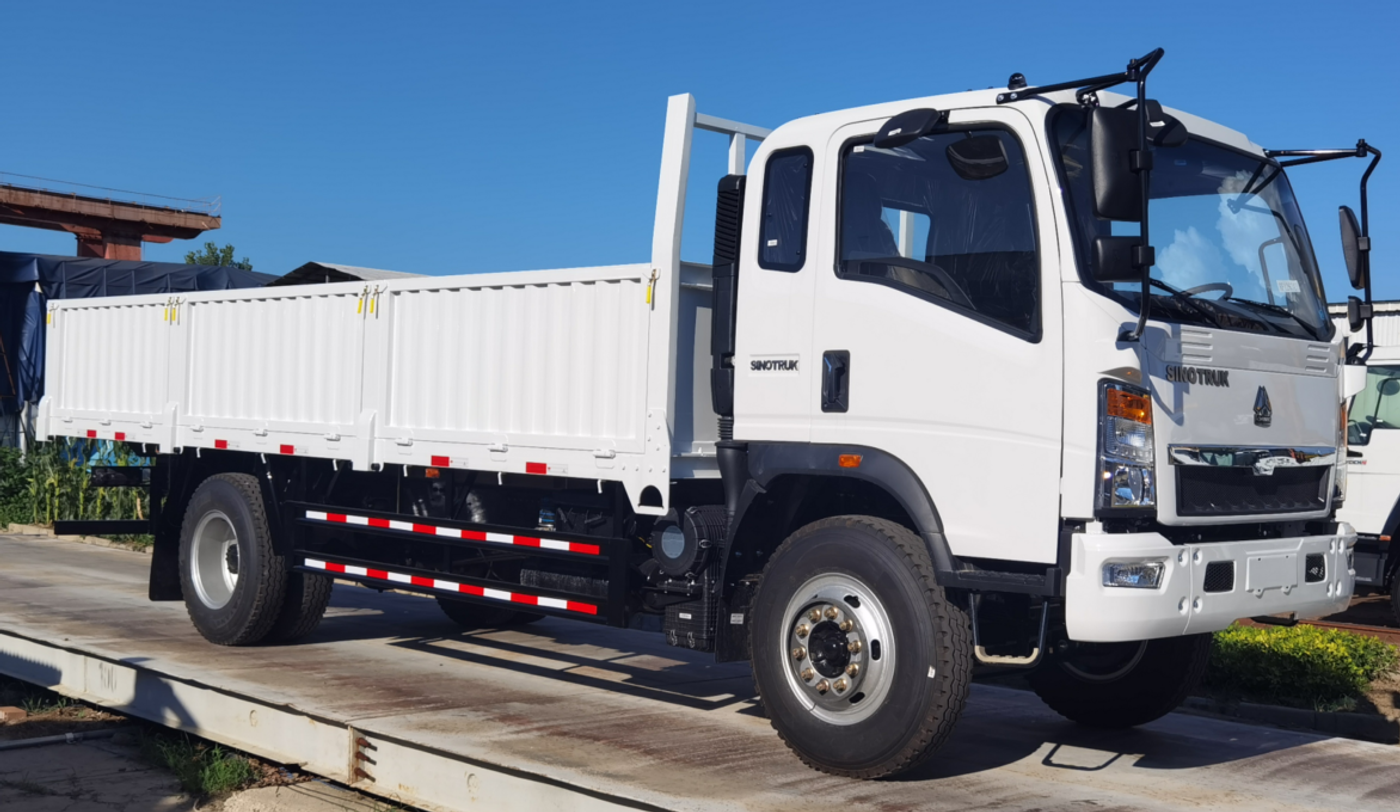 White HOMAN 4×2 drop-side cargo truck