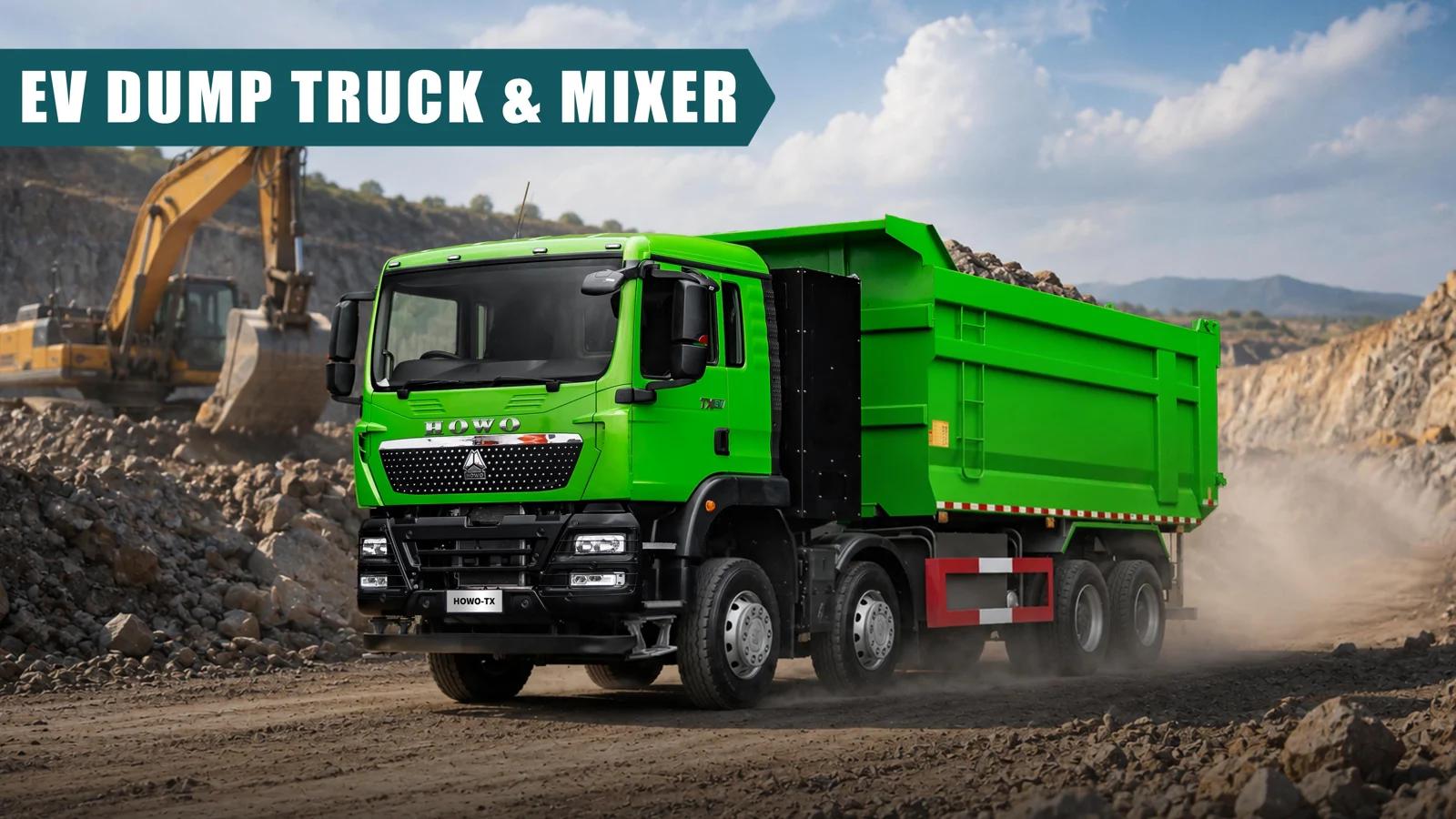 SINOTRUK electric tipper at a worksite