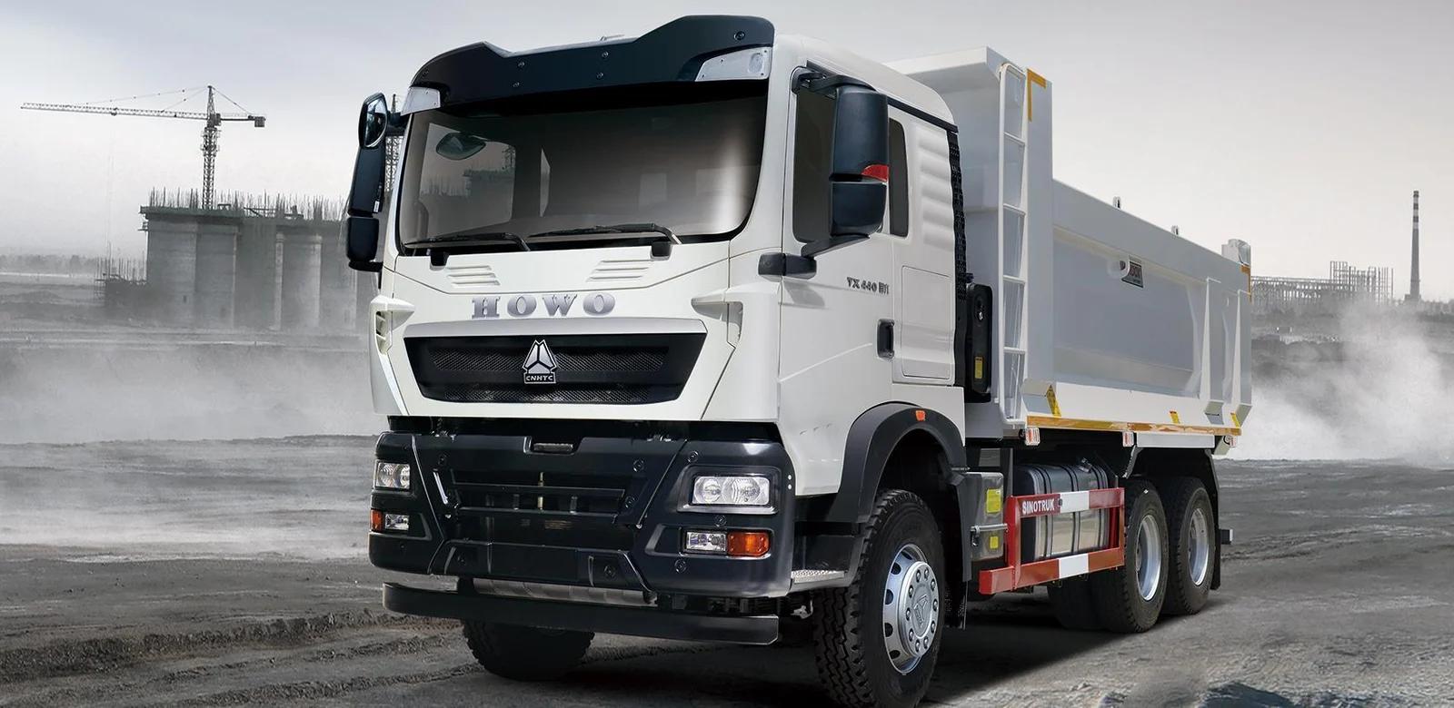 HOWO-TX 6×4 tipper illustrated at a construction site