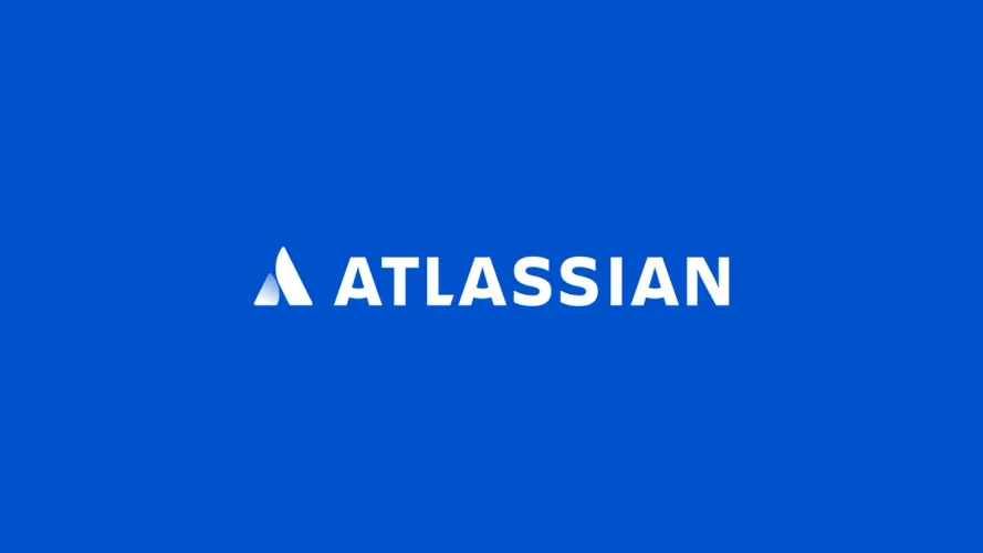 Atlassian Logo on blue background
