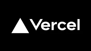 Vercel logo on black background 